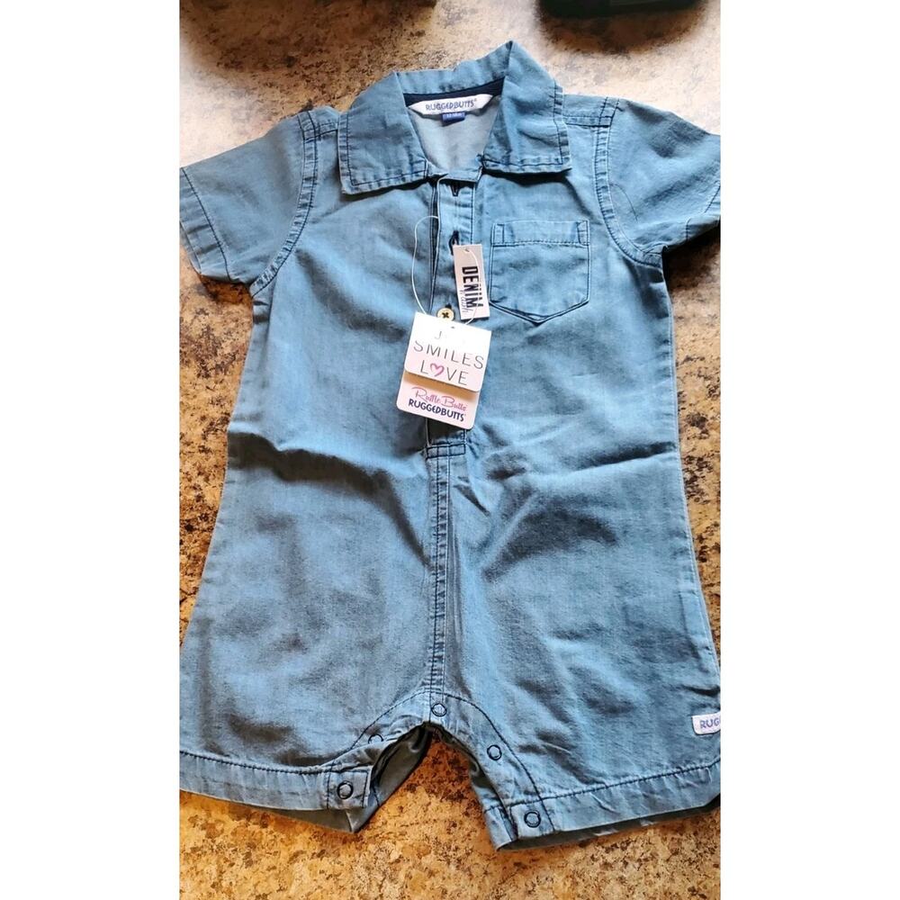 Cute 1 Piece Rugged Butts Denim NWT 12/18 Months Unisex